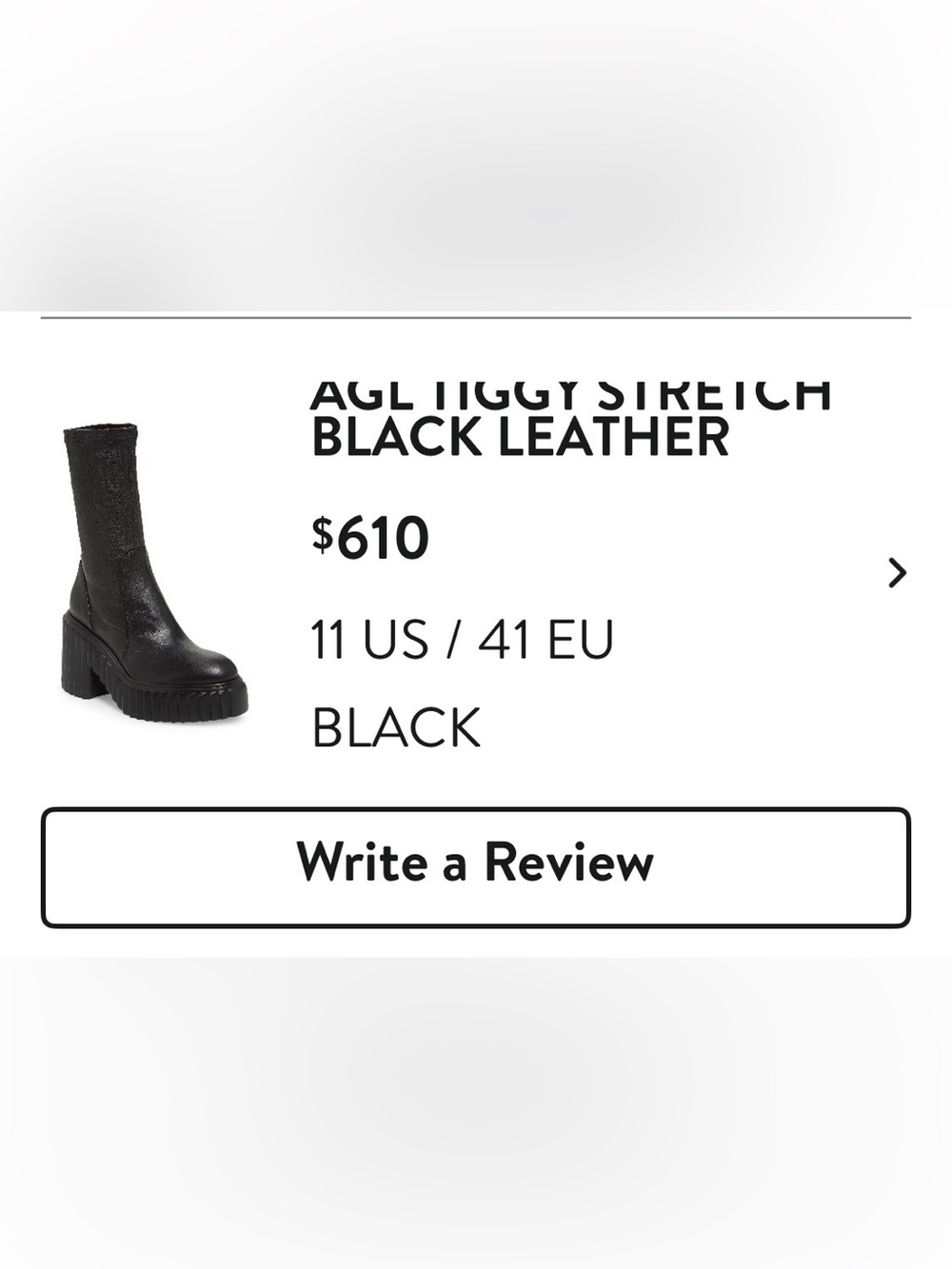 AGL Tiggy Sock booties Size 41 leather combat boot pull on style black boots - Picture 14 of 14